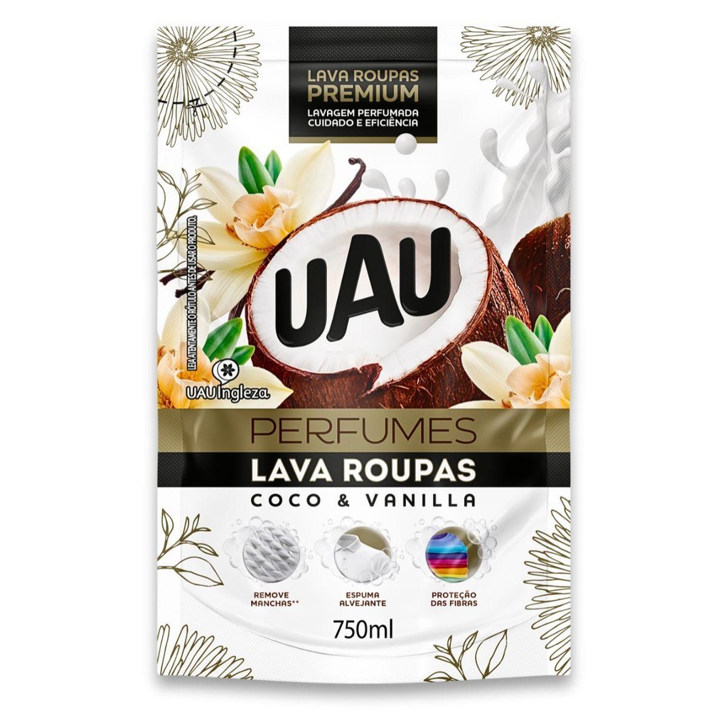 Refil Lava Roupas 750ml Perfume De Coco Uau