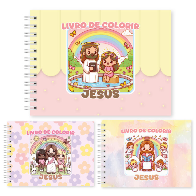 Livro de Colorir Cristão 50 Folhas Jesus Capa Dur