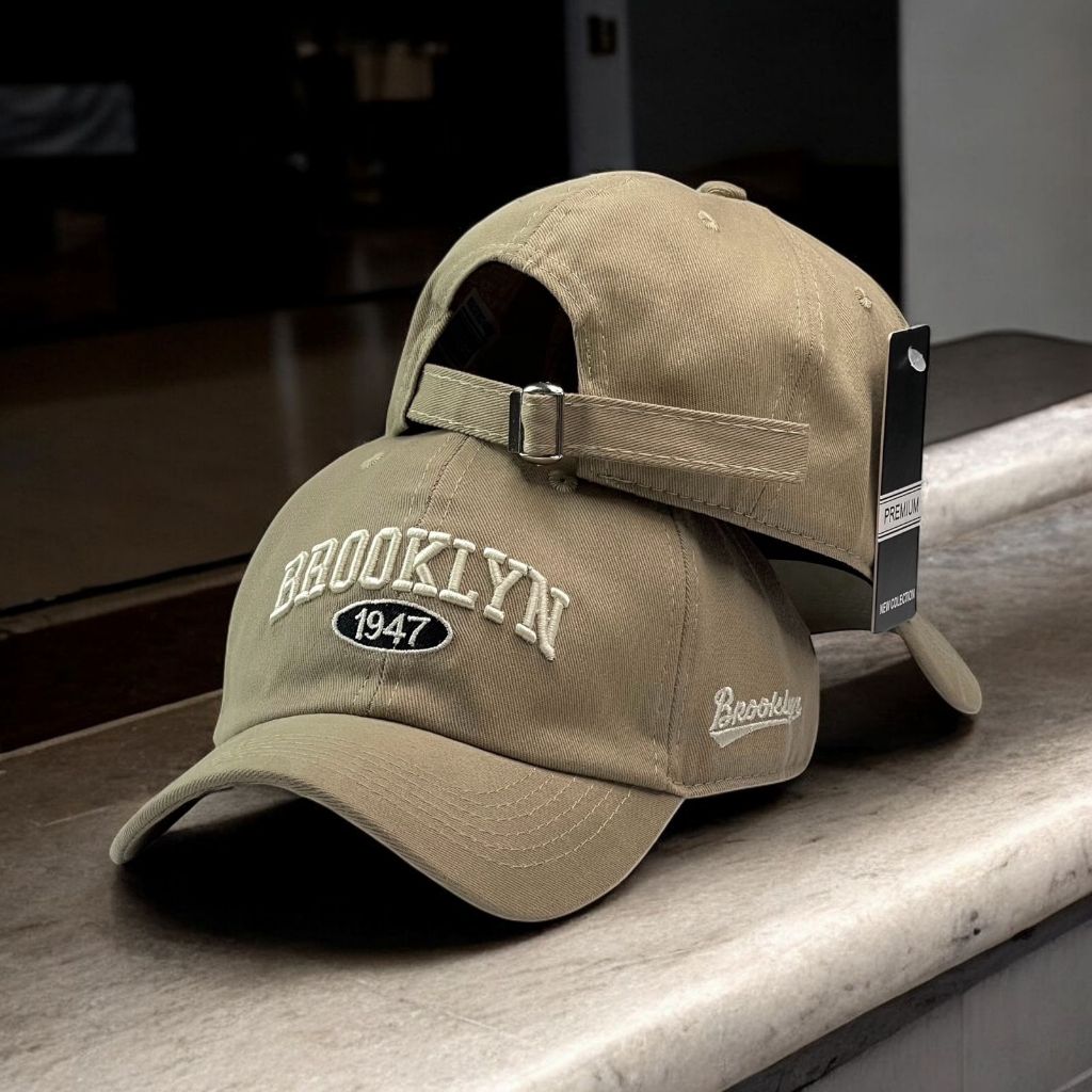 BONÉ BROOKLYN 1947 BASEBOL RETRO ESTILO NEW YORK NY ABA CURVA STRAPBACK DAD HAT MASCULINO E FEMININO