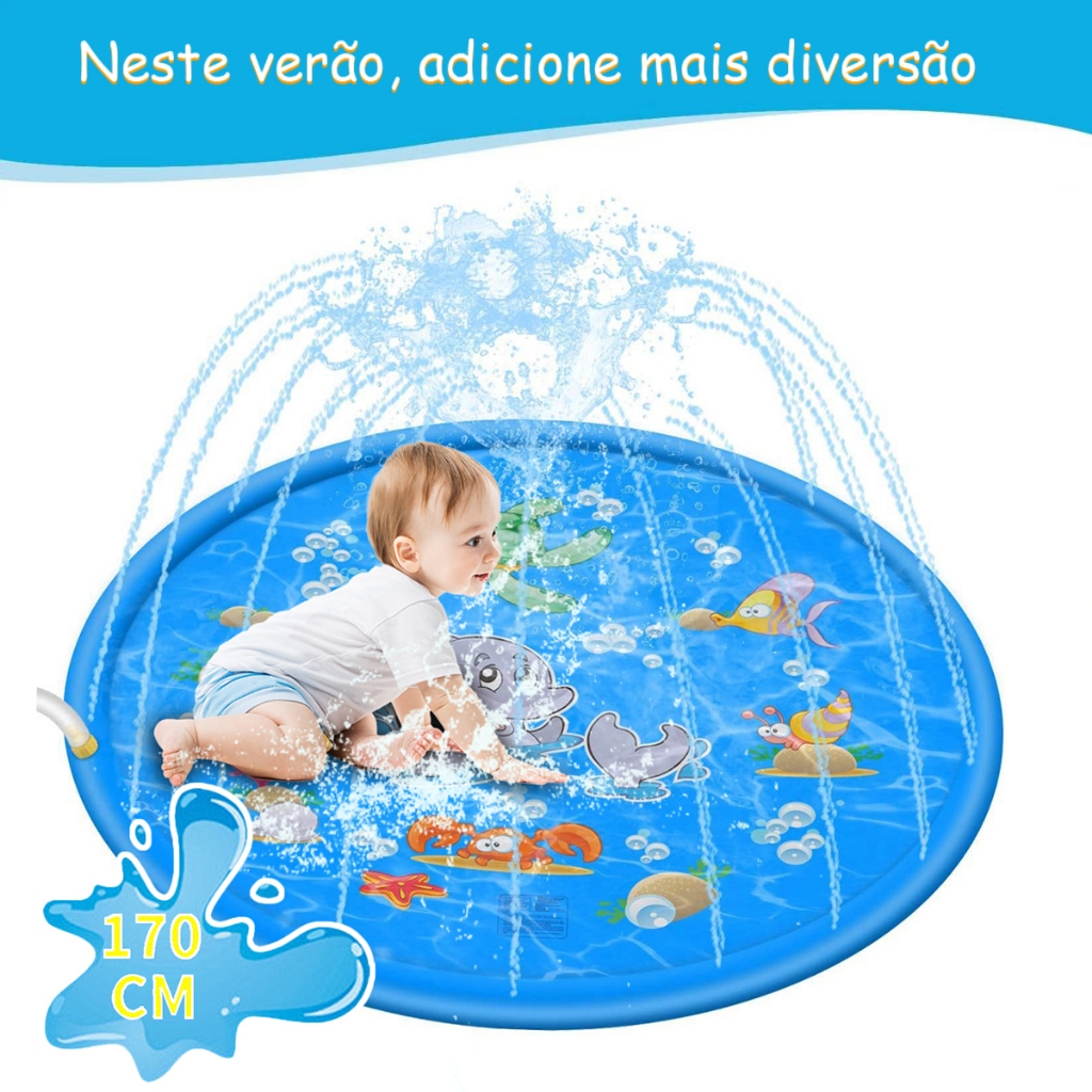 Piscina Inflável Impressa Splash Pad Sprinkler Esteira Aspersor170cm