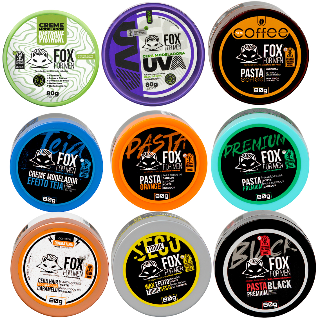 Kit Personalizado Pasta Modeladora Fox For Men 80g Todos Os Modelos