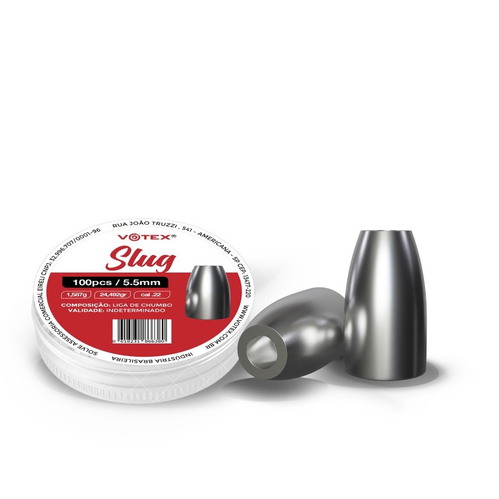 Chumbinho de Alta Precisão SLUG 5.5mm  – Votex / 100 unidades
