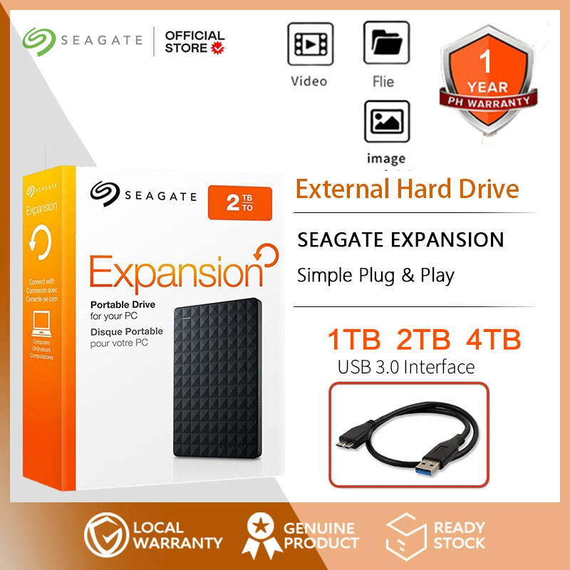 Seagate Hd Externo 1TB/2TB/4TB Expansão USB 3.0 Disco Rígido