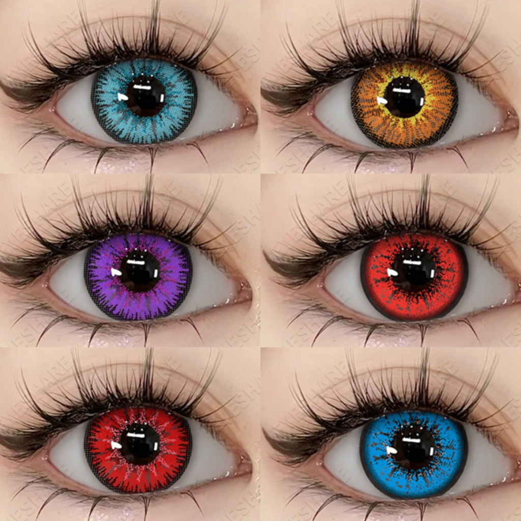 Lentes De Contato Coloridas cosplay Rosa Loucas De Halloween 1 Par