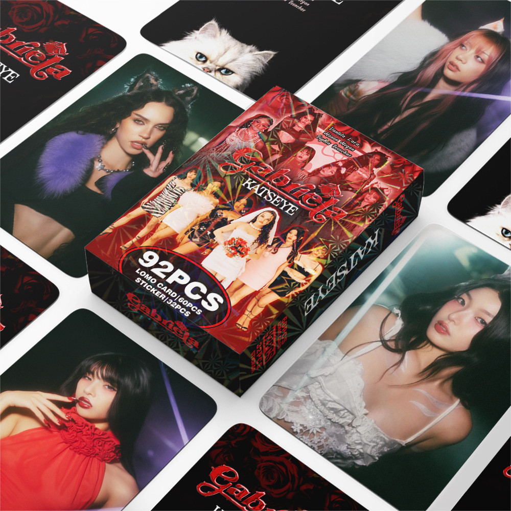 Álbum KATSEYE Gabriela Lomo Cartão Photocard Postal 60pcs + 32pcs Adesivo