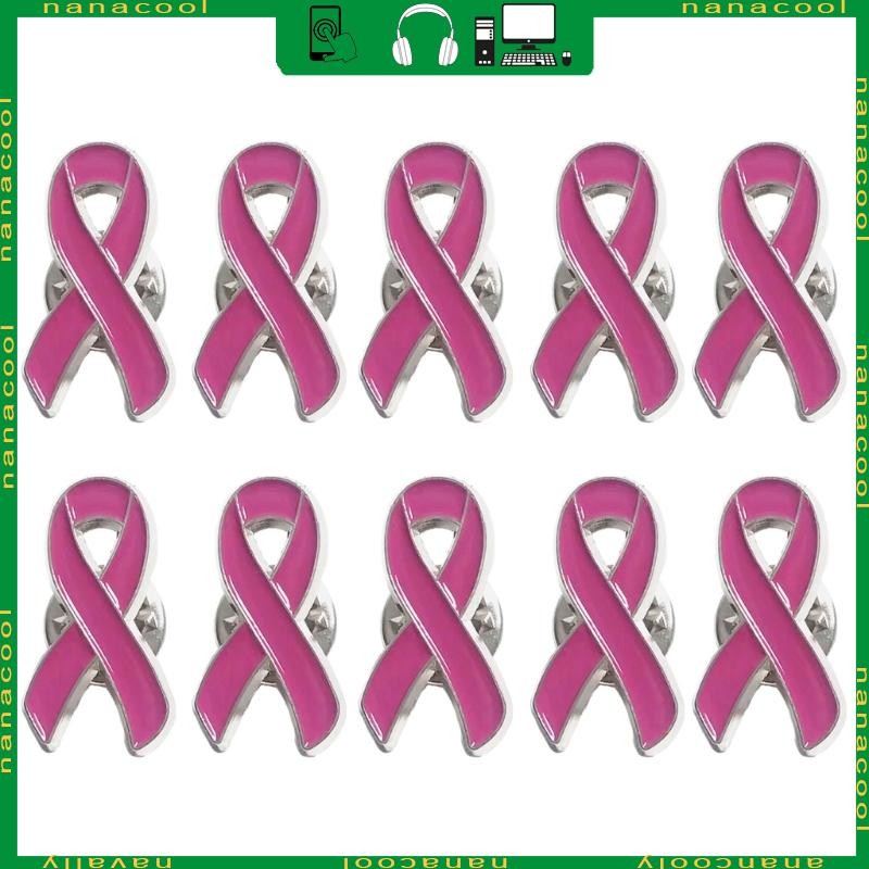 nana 10 Peças Elegante Broche Rosa Conscientização Câncer Propaganda Emblema Pino A