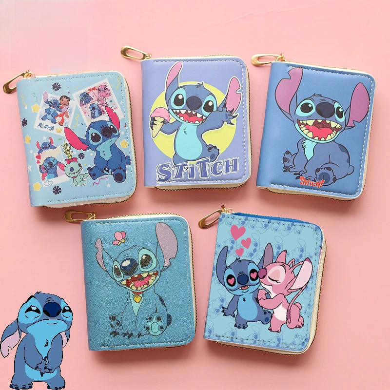 Bonito Dos Desenhos Animados Anime Ponto Carteira Kawaii Zíper Crianças Lilo E Moeda Bolsa Aniversár