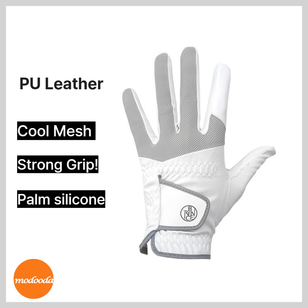 [BRENCE] Luva De Golfe Masculina De Malha Air-Cool De Couro Sintético Coreano (Mão Esquerda)
