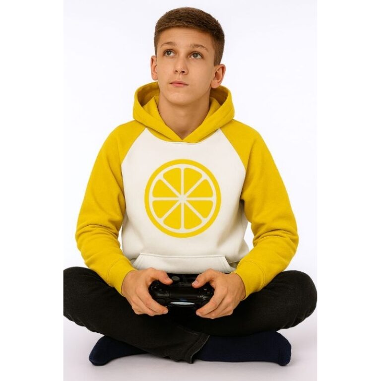 MOLETOM BRANCO/AMARELO Torajo LINN Roupa Adolescen