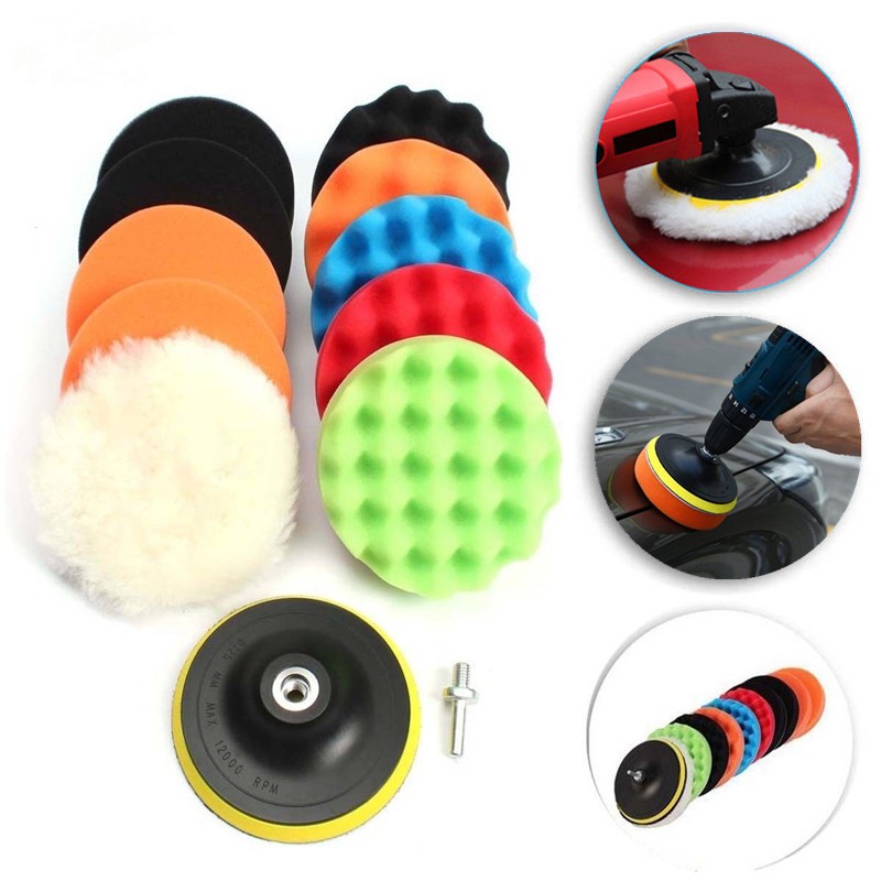 Kit de esponja de lã de 11/8/7 peças para polimento de carro