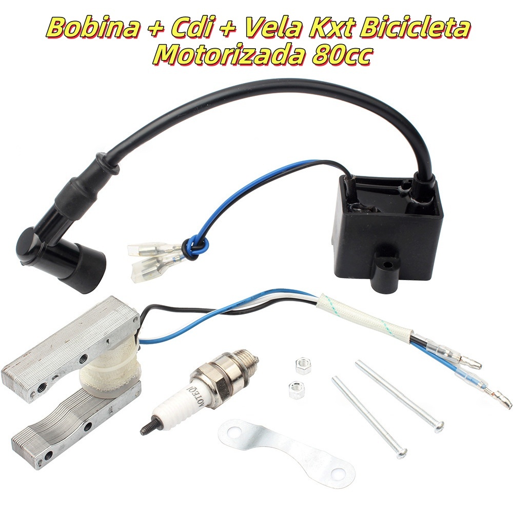 Bobina + Cdi + Vela Kxt Bicicleta Motorizada 80cc