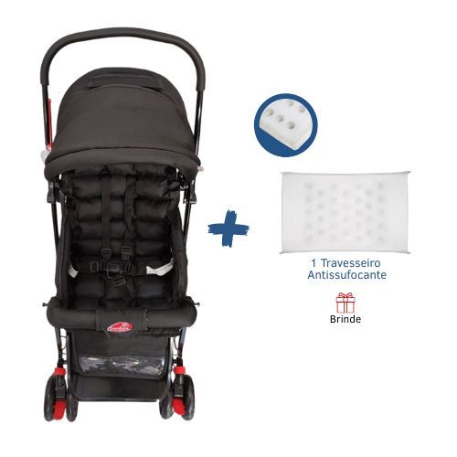 Carrinho de Bebê Dobrável Reclinável com Brinde