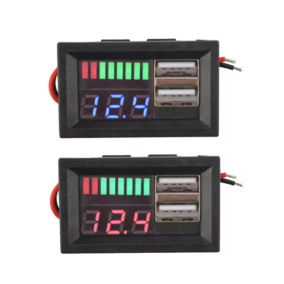 Voltímetro Digital À Prova Dágua 12V , Carro , Barco , Motocicleta , Display LED , Medidor De Tensão