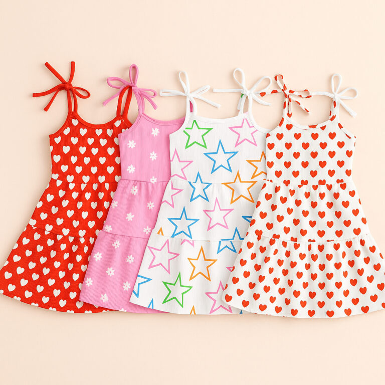 Vestido Infantil Estampado Menina Alça de Amarrar