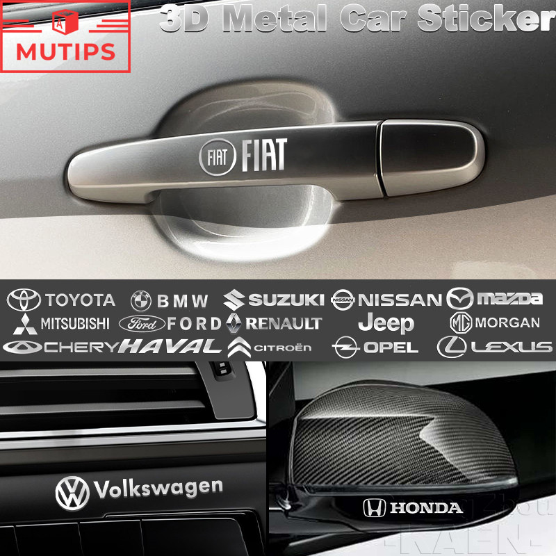 MUTIPSAdesivo De Metal 3D Para Carro , Logotipo Do Emblema Interior , Espelho Retrovisor , Decoração