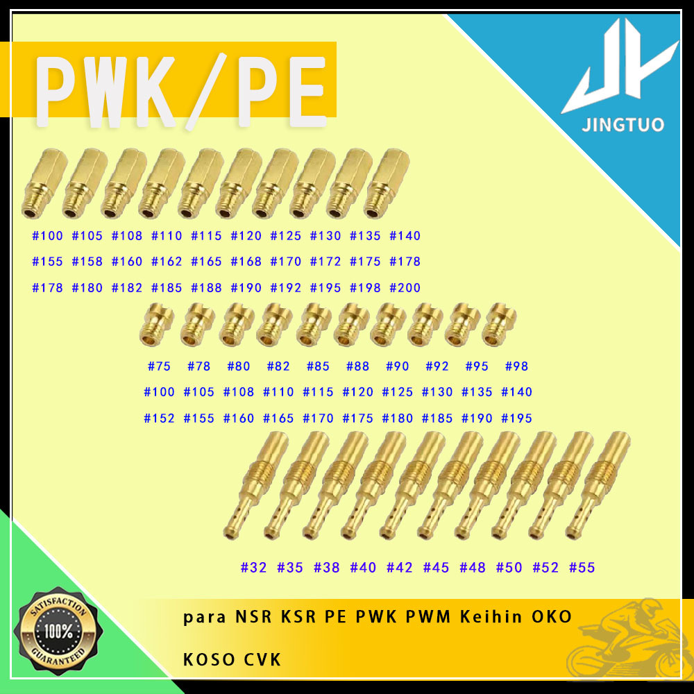 Mortorcycle Nozzle Jets 10pcs/20pcs series main jet for PWK (KOSO OKO) PZ (CG125-250 TXM125 155 250