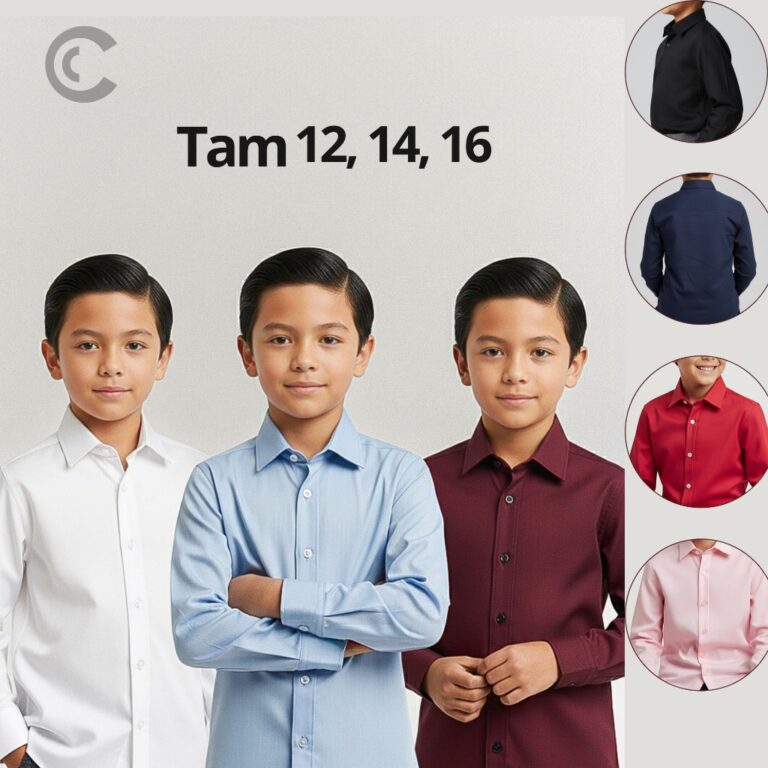Camisa Social Infantil Manga Longa Tam 12 14 16  A