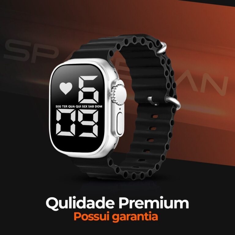 Relógio esportivo infantil digital LED à prova d