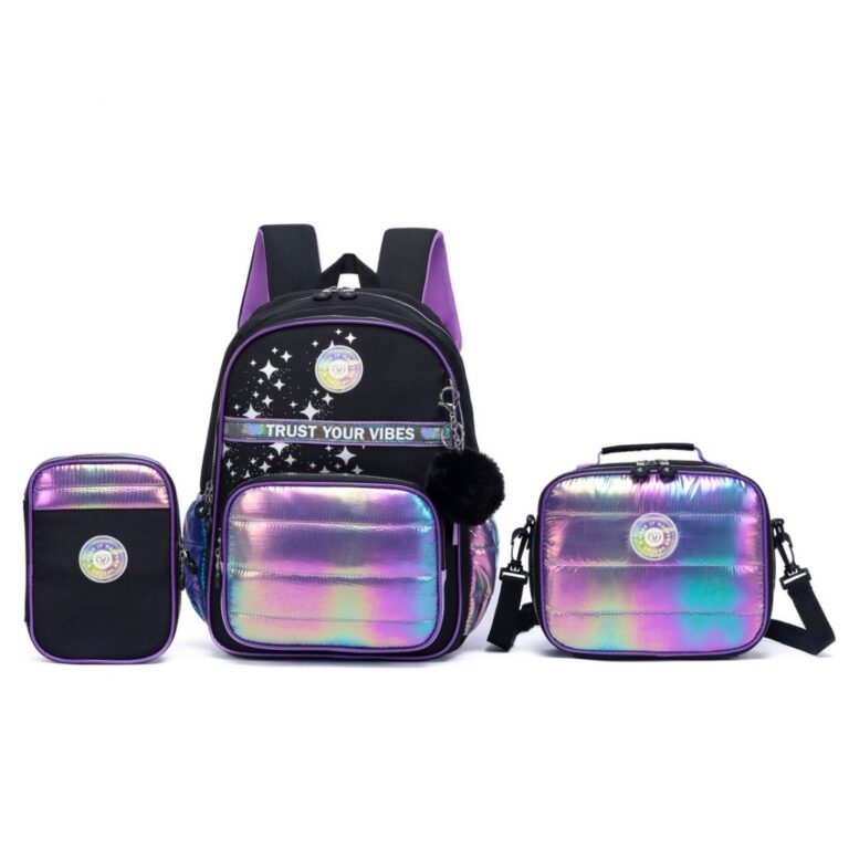 Mochila Infantil Estojo Lancheira Vaschy Preta