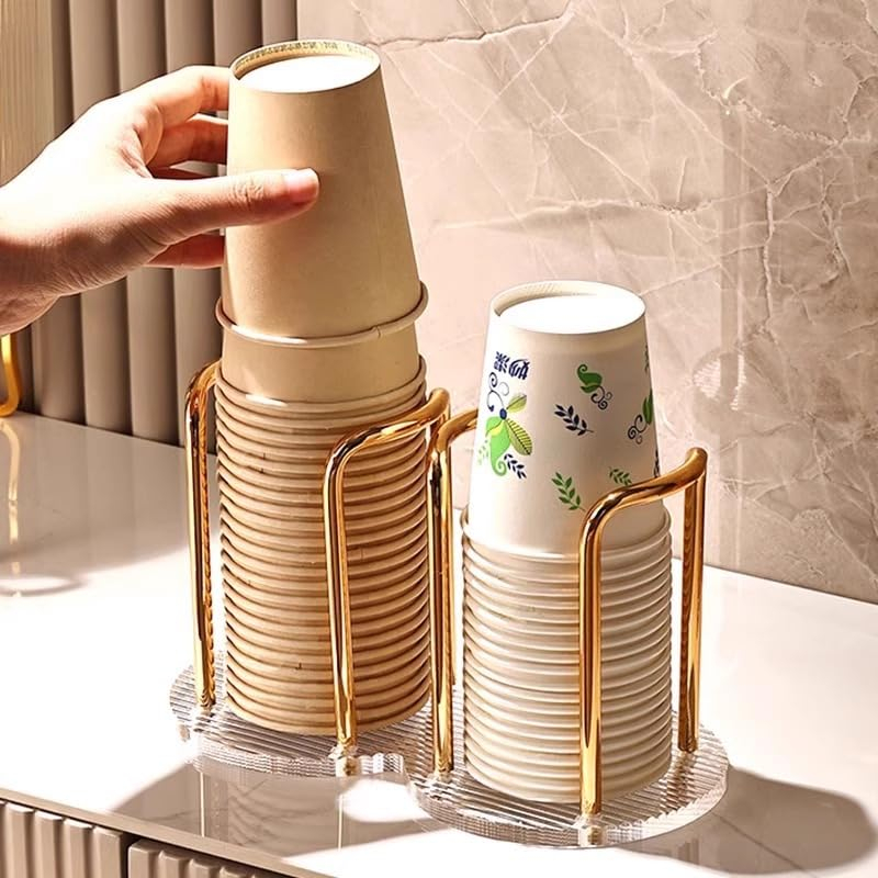 Suporte Para Copos Acrílico Descartável De Chá De Água Prateleira Com Canecas De Pau Mais Longo Orga