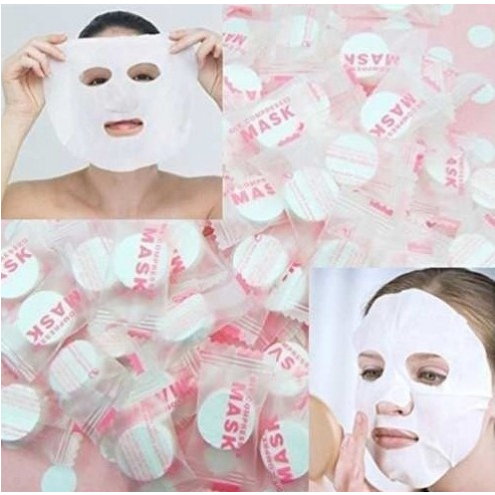 Kit 50/100 Unidades Máscara Facial Comprimida Kit