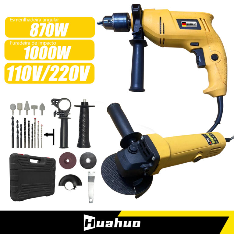 900W Poderoso Conjunto  2 em 1 Furadeira/ esmerilh