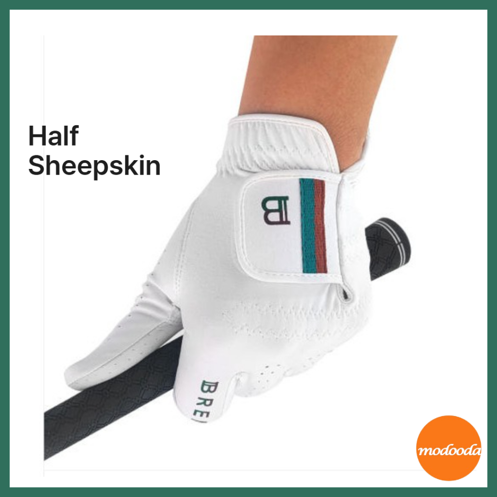 [BRENCE] Luva De Golfe Masculina Coreana Meia Pele De Carneiro RoRo Pinger White (Mão Esquerda)