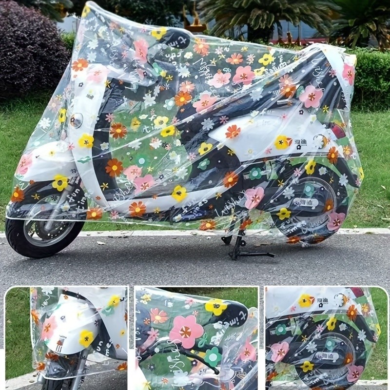 Capa De Bicicleta EVA Com Estampa Floral-Resistente Ao Sol À Prova Dágua Para Bicicletas Elétricas E