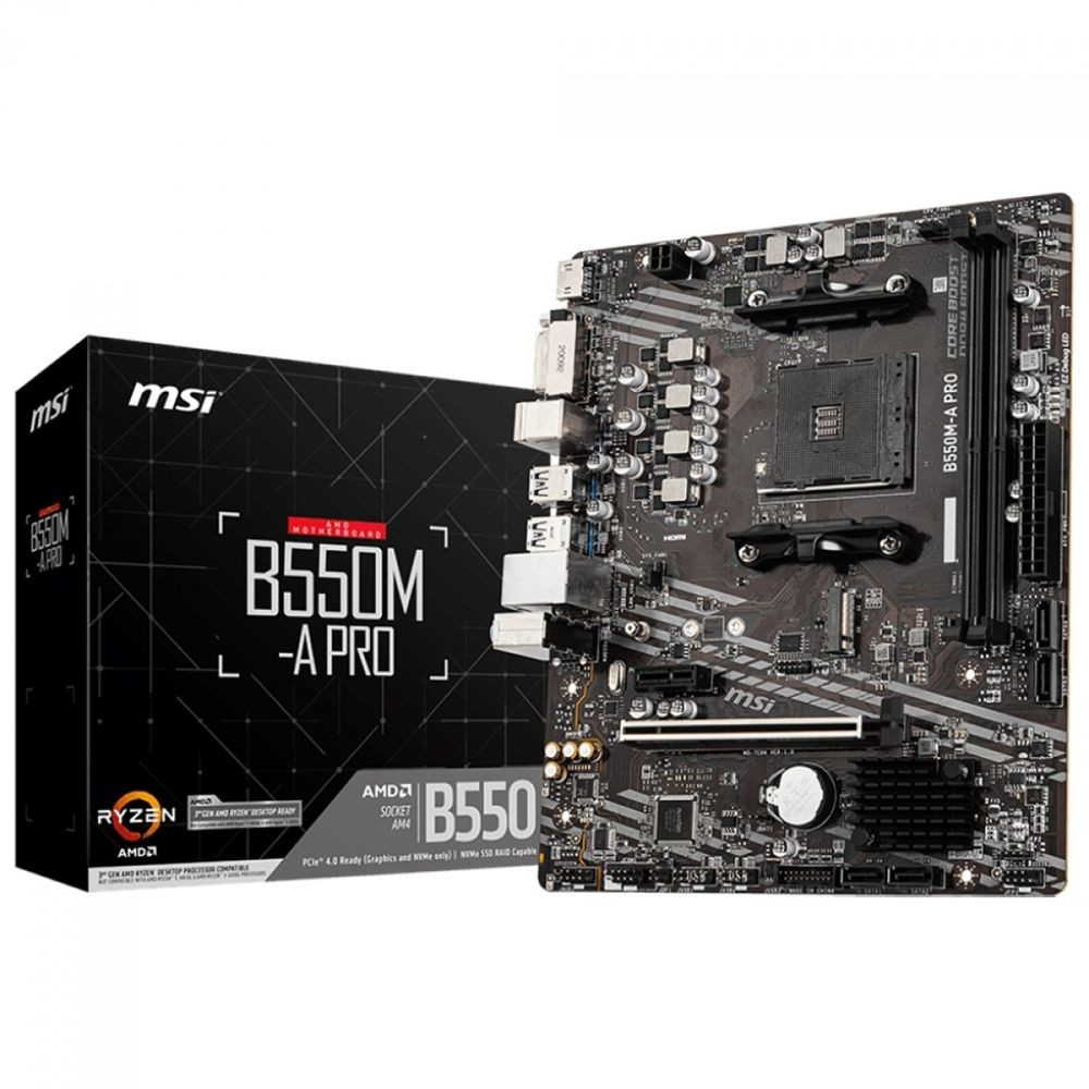 Placa Mãe MSI B550M-A PRO – AMD Ryzen AM4 – DDR4 – Matx – M.2 – Hdmi/dvi