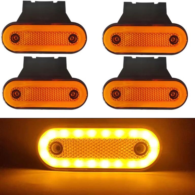 Kit Com 4  Led Lateral  Caminhão Carreta Suporte