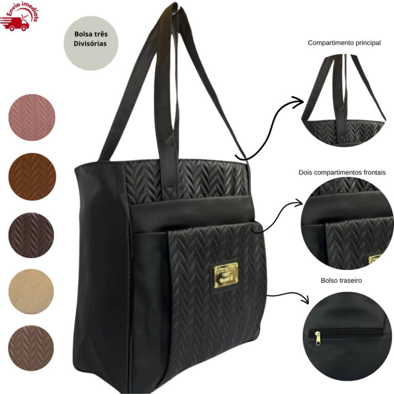 Bolsa Femenina Grande de Ombro Elegante Reforçada