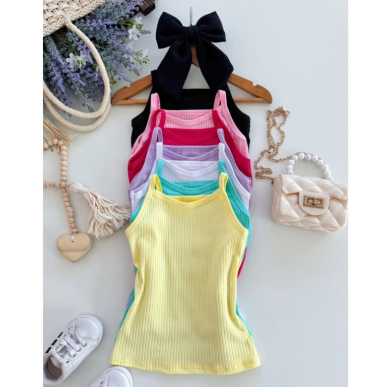 Kit 3 Blusinha Feminina T shirt Canelada Infantil 