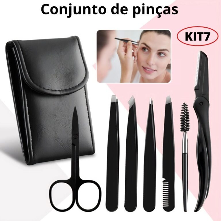 KIT Conjunto 7 Peças De Pinças De Aço Inoxidáv