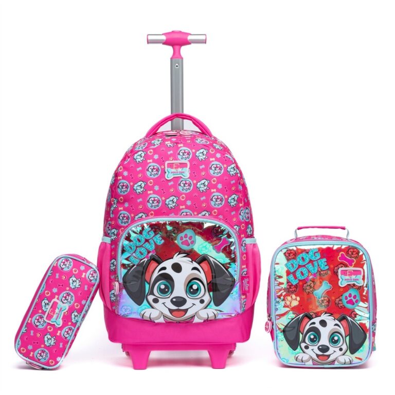 Kit Mochila Rodinhas Infantil Estojo Lancheira Est