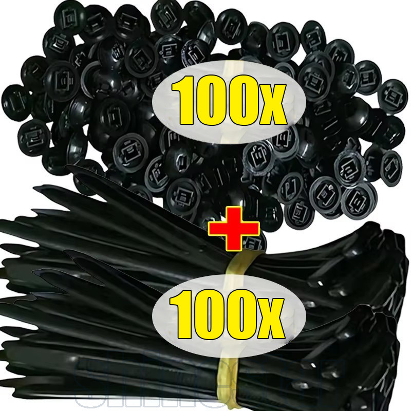 40/60/100Set Nylon Car Cable Tie Fivela Fixa-Laços Zip De Travamento Automático Universais-Fio De Cl