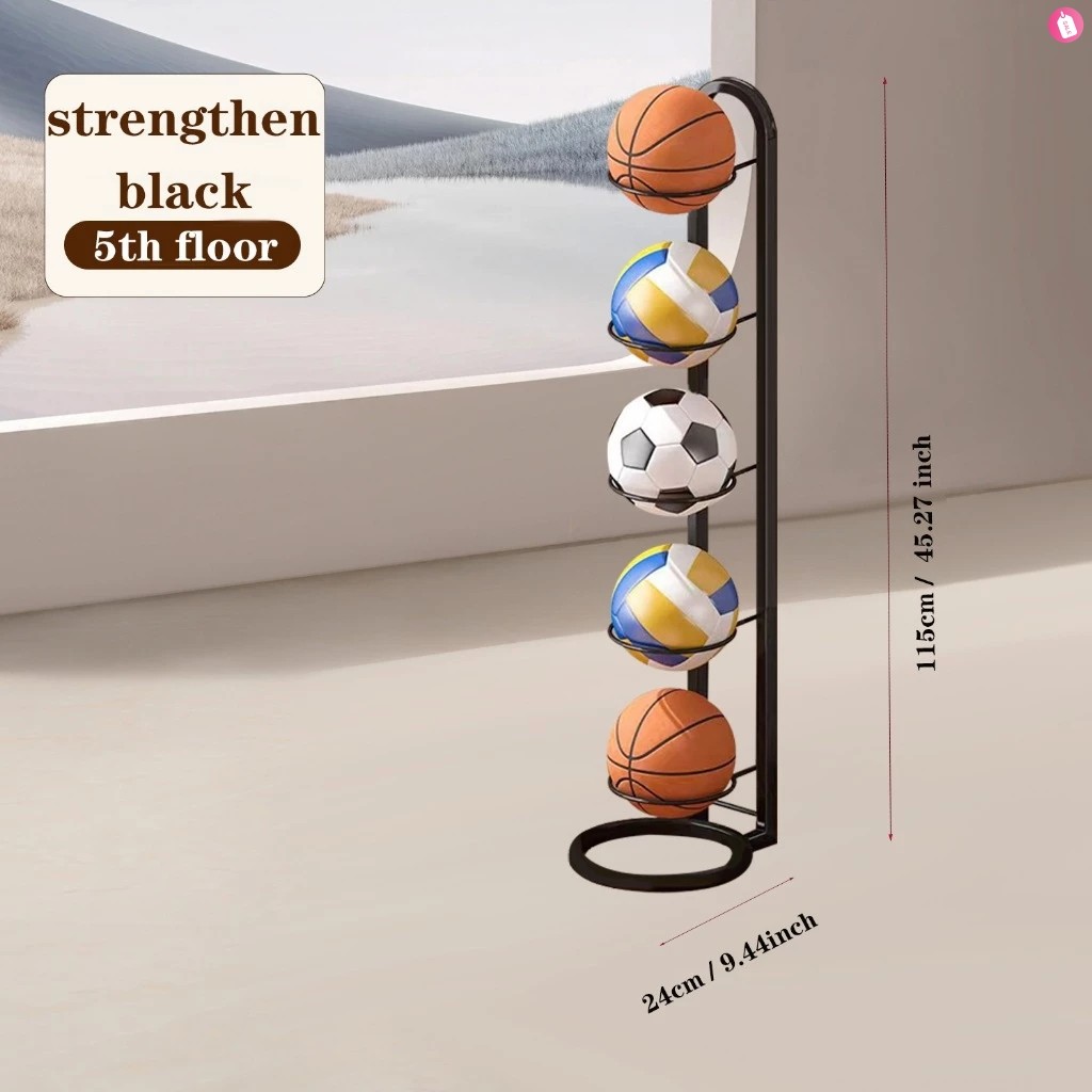 B4 Organizador De Anel De Armazenamento De Basquete Futebol Vôlei Rugby Bola Rack 3/4/5 Camada Cubo