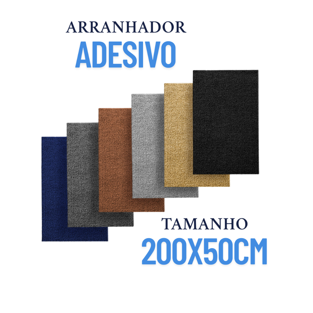 Kit Arranhador Adesivo para Gato Protetor para Sofá e Cama Box – Carpete Premium 200×50 50×30