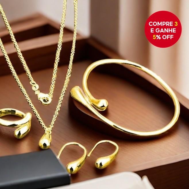 Conjunto De Joias Em Forma De Lágrima Para Dia Do