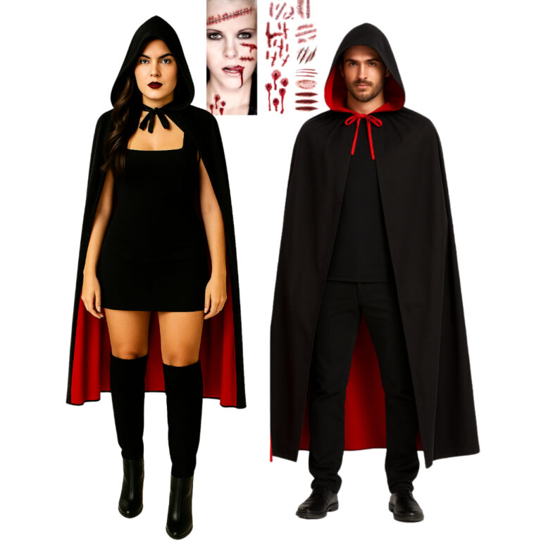 Kit Capa De Bruxa Fantasia Halloween Unissex Dupla