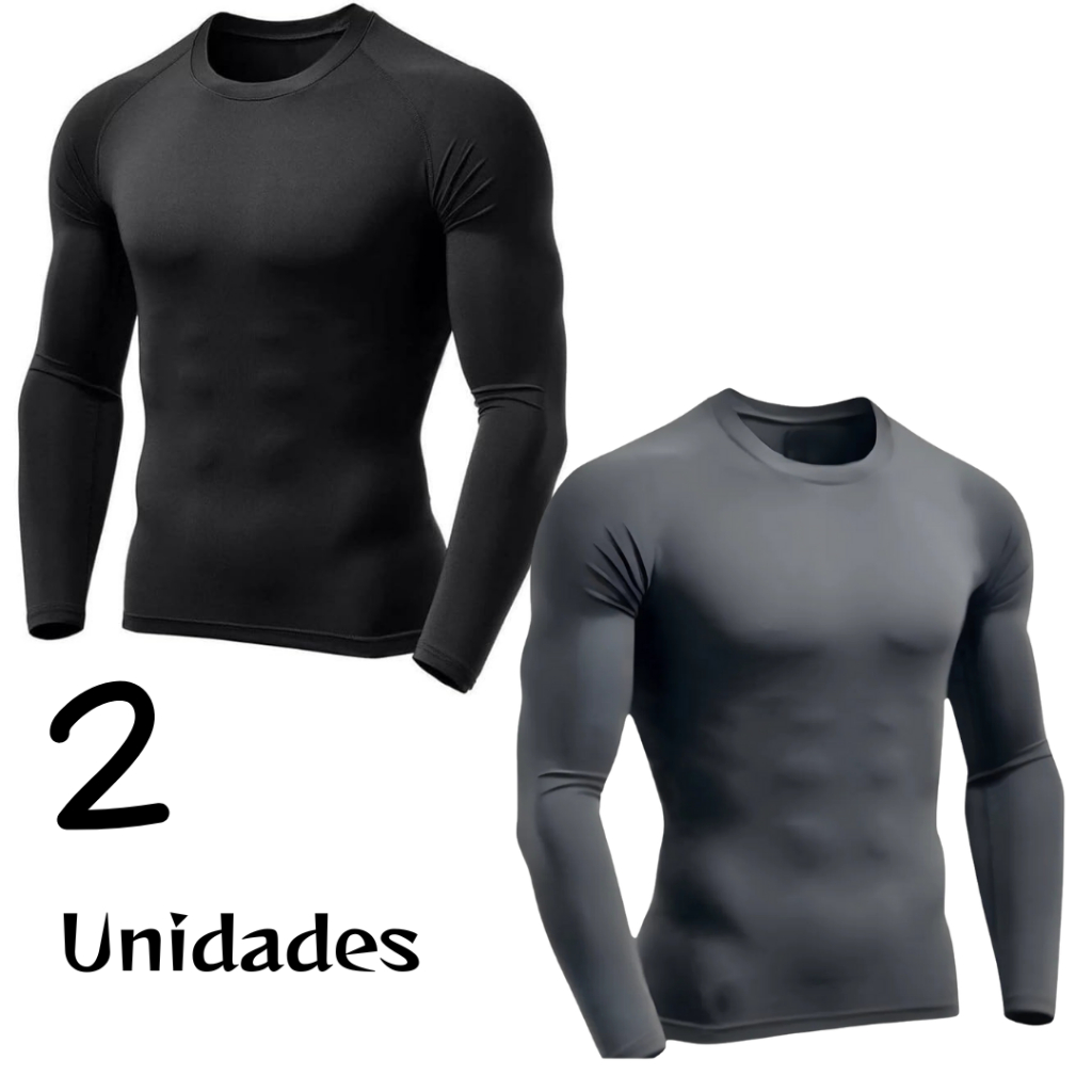 Kit 3 Camisas Térmica Proteção Uv 50+ Segunda Pele Camiseta Blusa Malha Fria Academia Manga Longa
