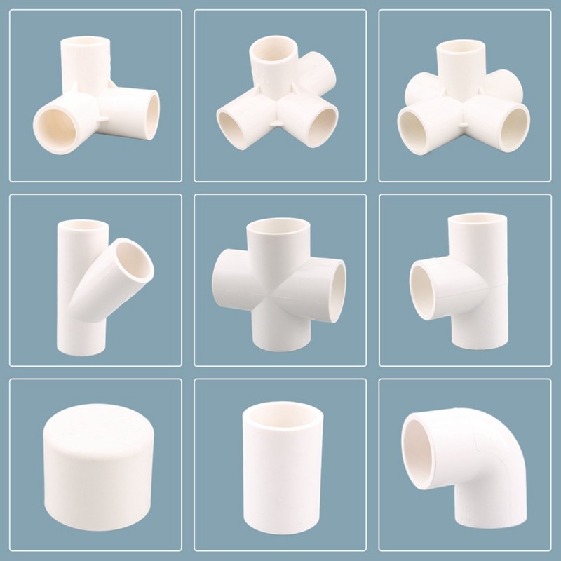 1pc 20 25 32mm Conector De Tubo De PVC Branco Cotovelo Reto T Juntas Cruzadas Adaptador De Tubulação