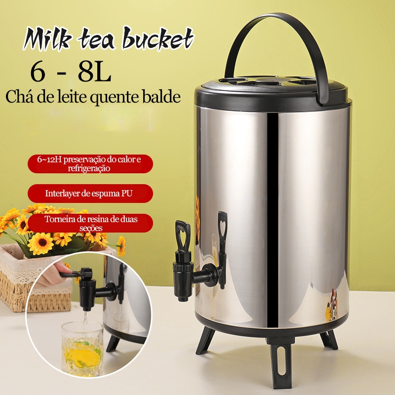 Frasco Térmico De Aço Inoxidável De 6/8 Litros Para Café , Suco , Água , Jarra Térmica Buffet ,