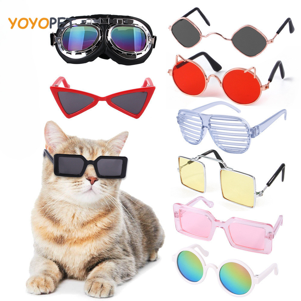 Óculos Para Animais De Estimação Pequenos De Sol Elegantes Cães Gatos Vento Leve
