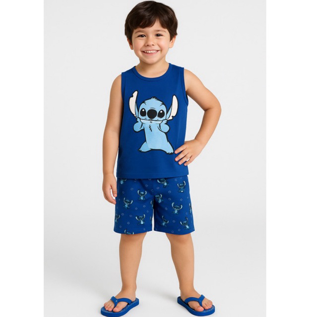 Pijama masculino infantil de menino regata verao p