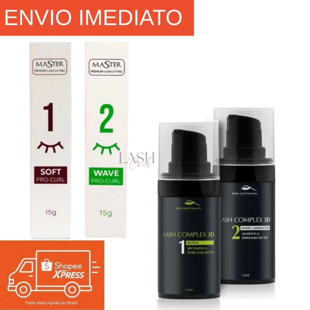 Kit Passo 1 e 2 do Master 15g/7g + Combo Complex 3D 1 e 2 Cilios sobrancelha Lashlifting Browlaminat