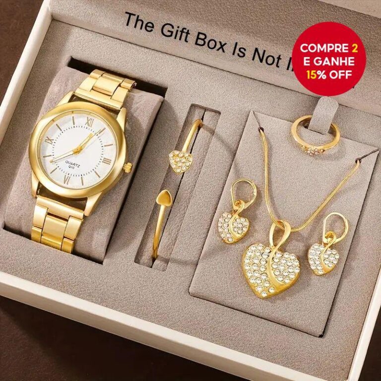 Conjunto De 6 Peças De Relógios De Quartzo Femin