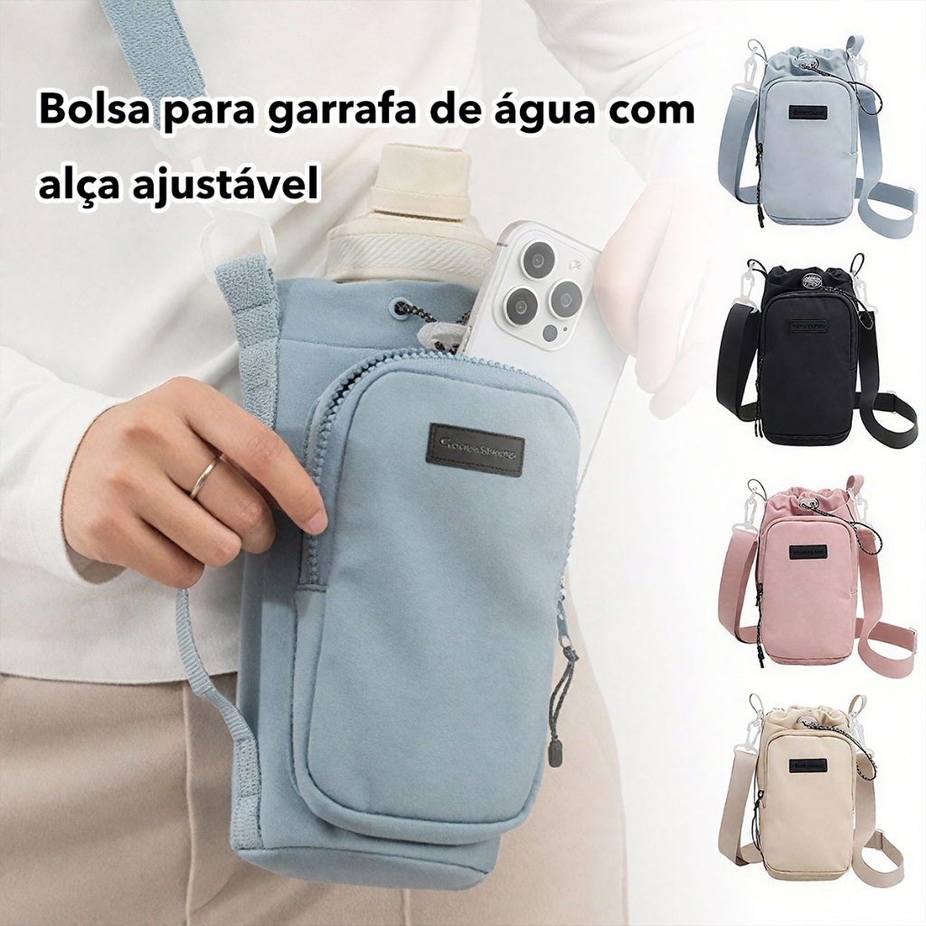 Suporte Para Garrafa De Água  Bolsa Porta-Garrafas Ajustável À Prova Dágua ,Alça De Ombro