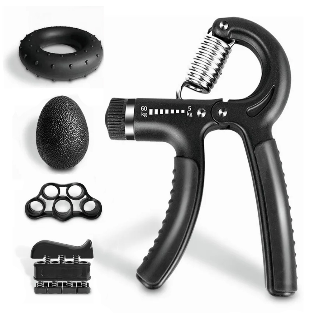 Kit 5 Peças Hand Grip Flexor De Punho Ajustável De Mola Antebraço Mãos 5-60Kgs