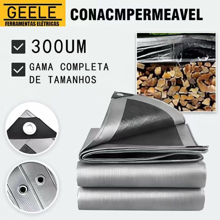 Lona  Blackout Cinza Preta Impermeável 300 Micras