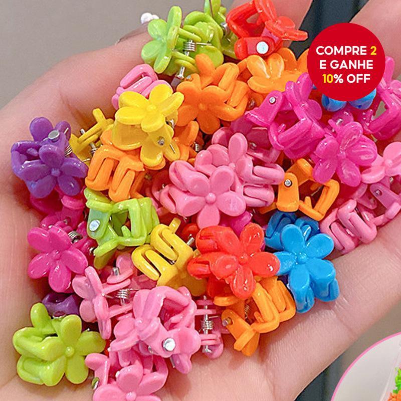 Mini Grampos De Cabelo Para Crianças E Meninas , Laços De Flores Coloridos , Conjunto De Acessórios